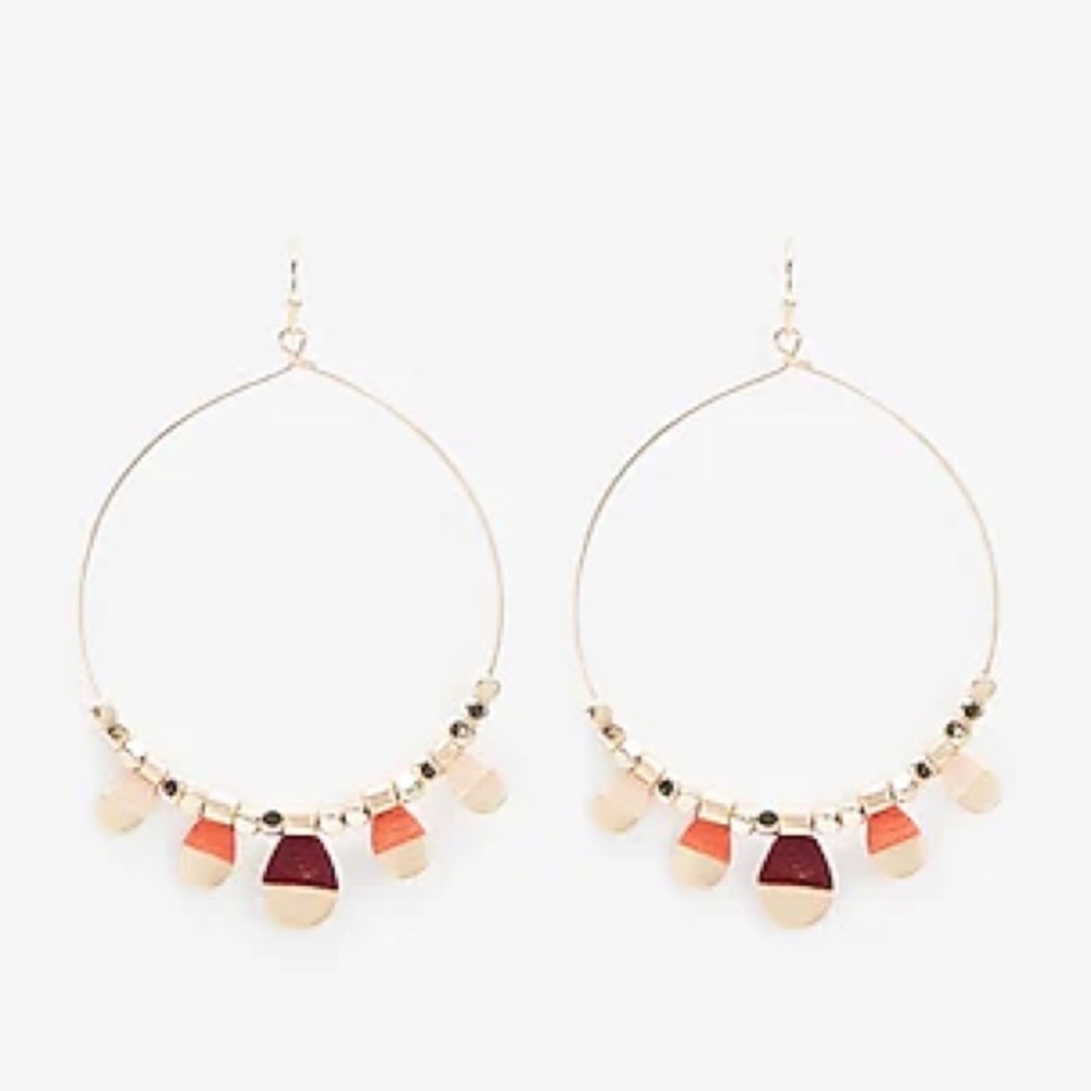 Express Metal Wrapped Teardrop Stone Earrings